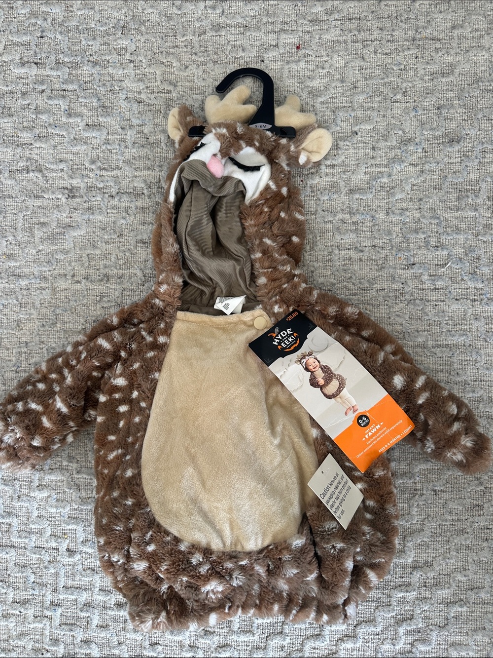Kids Plush Brown Fawn Deer Costume with Hood